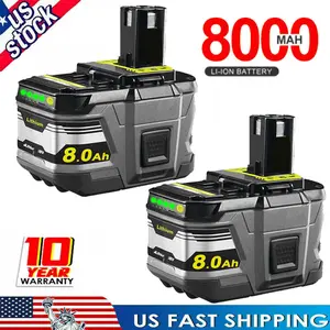 High quality  8.0Ah 18Volt For RYOBI P108 18V For One+ Plus High Capacity Lithium Ion Battery