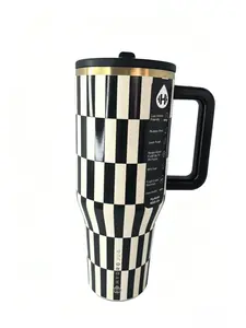 HydroJug 40oz Trendy Checkerboard 40oz Tumbler with Handle, Insulated Stainless Steel Water  with Straw, Leakproof Lid for On-the-Go Hydration & Outdoor Adventures Drinkware Flasks Bottled Mug Portable travel beverage coffee  gourd bottle Engine-Themed