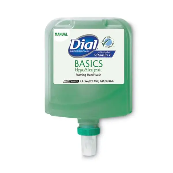 212 MAIN Hypoallergenic Gentle Foaming Hand Soap Manual Refill - 1.7L Honeysuckle Scent with Vitamin E, Gentle Rinse Soap for Dial 1700 Dispenser, Green
