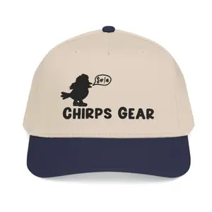 Chirps Gear Mid Profile Baseball Cap with Bird Design and "Chirps Gear" Text