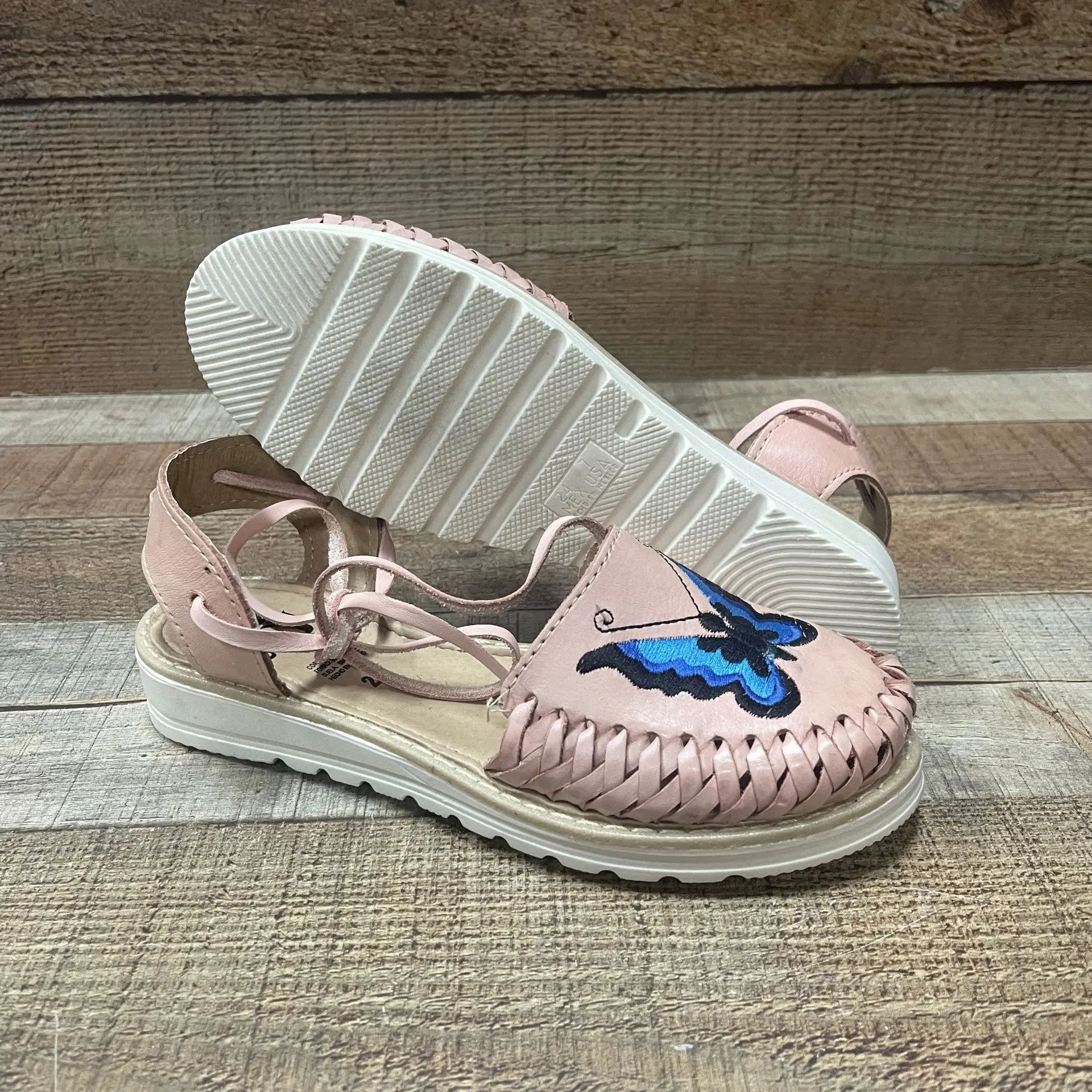 Women's Handmade Authentic Leather Lace Up Sandals Butterfly Est.279 Huaraches Dama Mariposa Correas