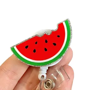 Glitter My Badge Funny Watermelon badge reel for nurse and hospital workers. Badge clip Badge pull - Retractable swivel clip with a 360 rotation. Great gift for coworker