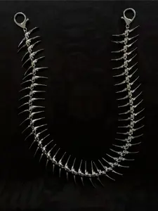 High Street Dark Fishbone Jeans  Adjustable Waist Belt Chain, Hip Hop Punk Style Unisex Pants Chain, Bag Strap, Fashion Accessory