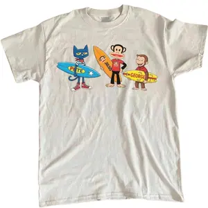 Curious George Peter And Paul Cute Cartoon Shirts, Baby Tee Or Unisex T-Shirt Sweater Hoodie