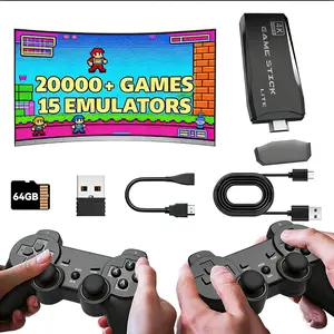 Wireless Retro Game Stick 4K HDMI Output, 20000+ Classic Games, Plug and Play for TV, Dual Controllers Gift for Kids/Adults