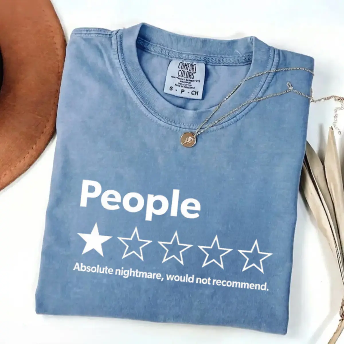 Comfort Colors Funny Review People One Star: Absolute Would , Suitable for Mens & Womens Outdoor T-Shirt - All In Print
