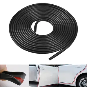 Car Door Edge Guards 16.5 Ft/33 Ft,U Shape Car Door Protector, Rubber Seal Door Guard Internal Double Sided Tape (No Glue Required)-Black.