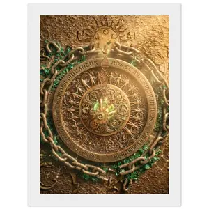 Timeless Alchemy Wooden Framed Poster 13x18 cm / 5x7″ – Mystical Steampunk Art for Your Space