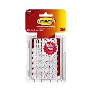 3M  Command Door Decorating Clips, White - Pack of 40