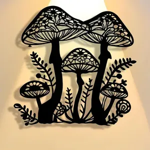 Mushroom Design Wall Art, Iron Wall Decor, Wall Art for Home Living Room Bedroom, Home Decor, Room Decor, Wall Decor for Home, Hanging, Art Wall Decoration