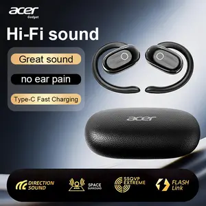 acer Open-Ear Wireless Earbuds, Bluetooth 5.4 with Spatial Surround Sound, Crisp Clear Audio, LED Power Display, Long Standby, Touch Control, Type-C Fast Charging for Sports & Daily Use