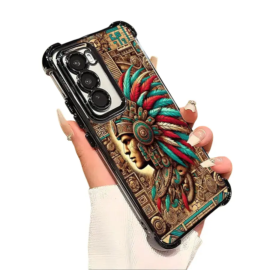 Mysterious Maya Style Totem Personalized Soft Case for Samsung Galaxy S22 S23 S24 FE Ultra Plus Electroplated Anti-Drop Protection Cover SMQZ39