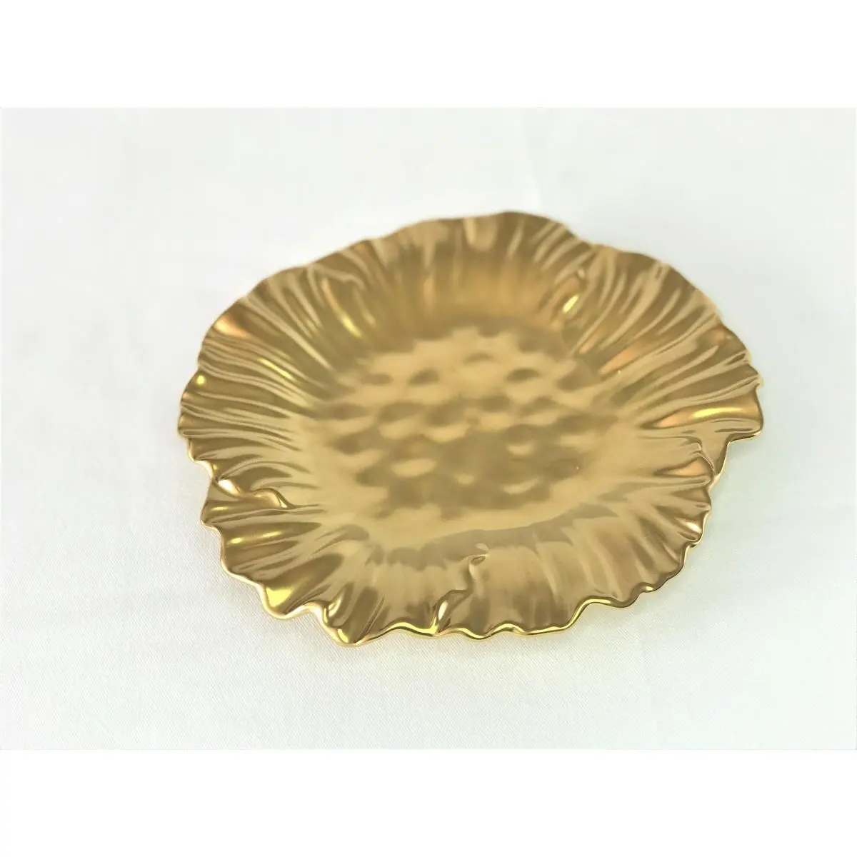 Botanic Collection Titanium Ceramic Sunflower Platter, 8.75in Serving Plate for Kitchen Tableware