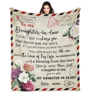 Daughter in Law Gifts Blanket Daughter in Law Gift Ideas Gifts for Daughter in Law Birthday Gift for Wedding Day Christmas Throw Blanket 60x50