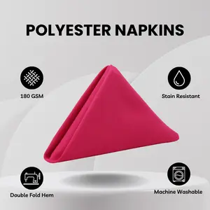 20 inch Polyester Cloth Napkins Fuchsia (Pack of 10)