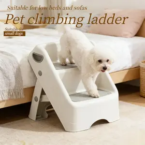 A Climbing Ladder for Small And Medium-Sized Dogs to Assist Them Onto Low Sofas, Featuring Non-Slip Steps to Prevent Sliding, Easy to Fold for Storage Without Taking Up Space