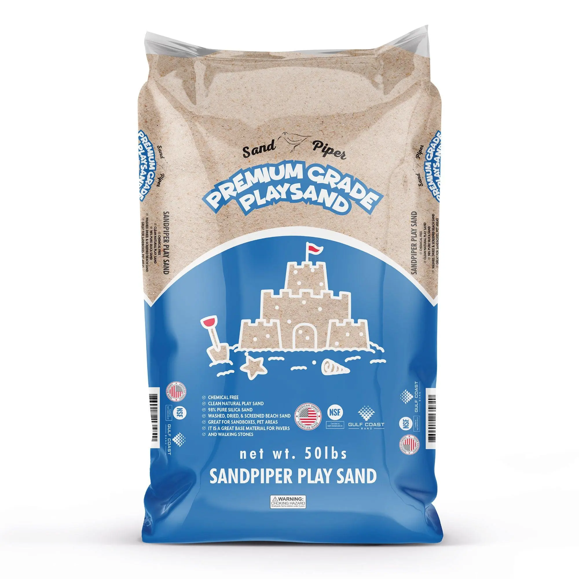 SandPiper 50 Pound Premium Grade Multi-Use Play Sand with Chemical Free Formula SandPiper 50 Pound Premium Grade Multi-Use Play Sand with Chemical Free Formula