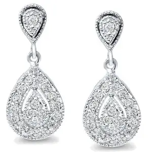 1/2ct Pear Shape Dangle Diamond Earrings 10K White Gold 1/2ct Pear Shape Dangle Diamond Earrings 10K White Gold