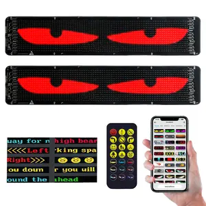 2PCS Car Devil Eye Light Logo, Car Truck Windshield Led Eye Animation, Car SUV Medium and Small Truck Window DIY Dynamic Programmable Led Windshield Eye with App Control Led Lights (Built-in USB Interface and Cigarette Lighter Interface)