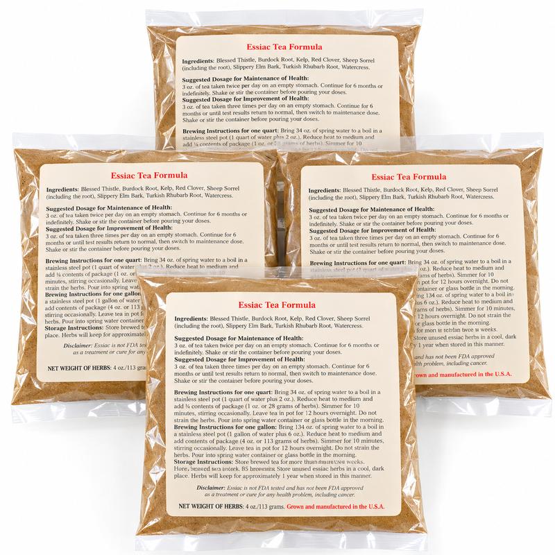 Genuine Essiac 8-Herb Herbal Tea Blend – 4 Packets, 2–3 Month Supply
