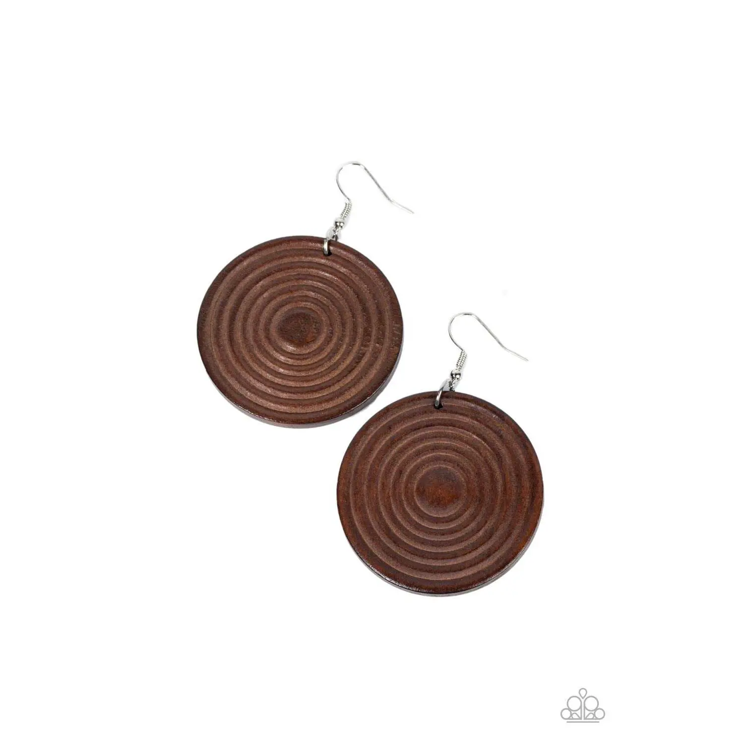 Caribbean Cymbal ♥ Brown Wooden Earrings ♥ Paparazzi Accessories