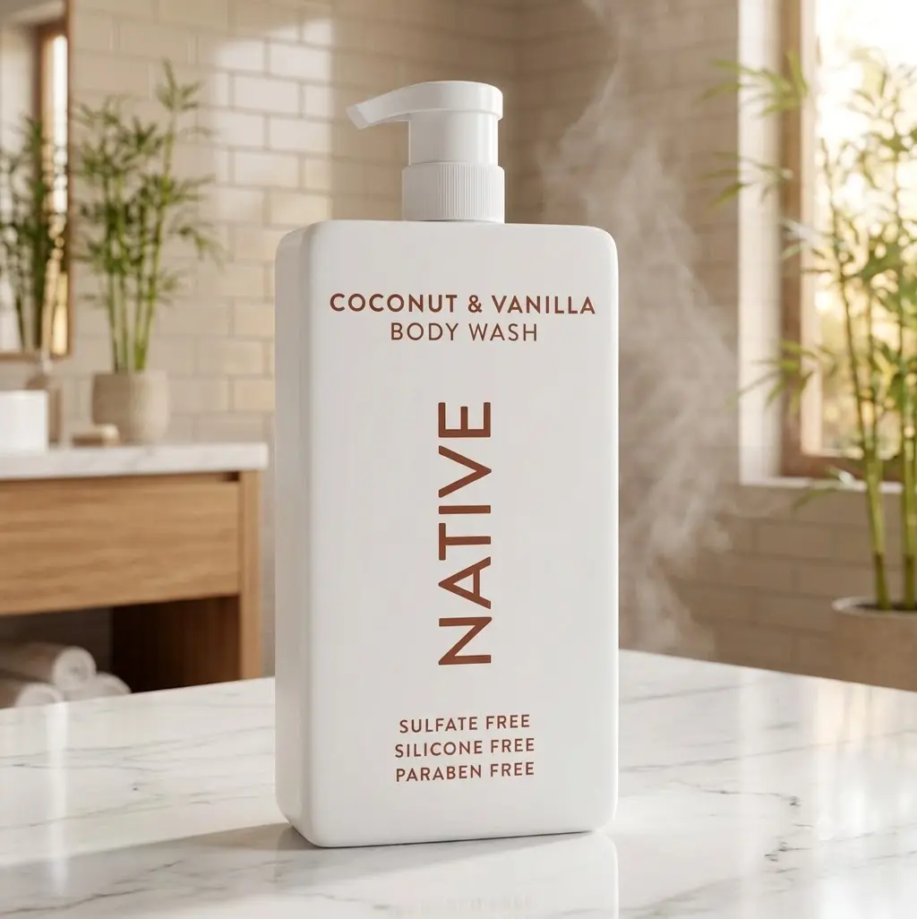 Native Body Wash, Coconut & Vanilla, Sulfate-Free Body Wash for Women & Men, Vegan & Cruelty-Free, 36 Fl Oz
