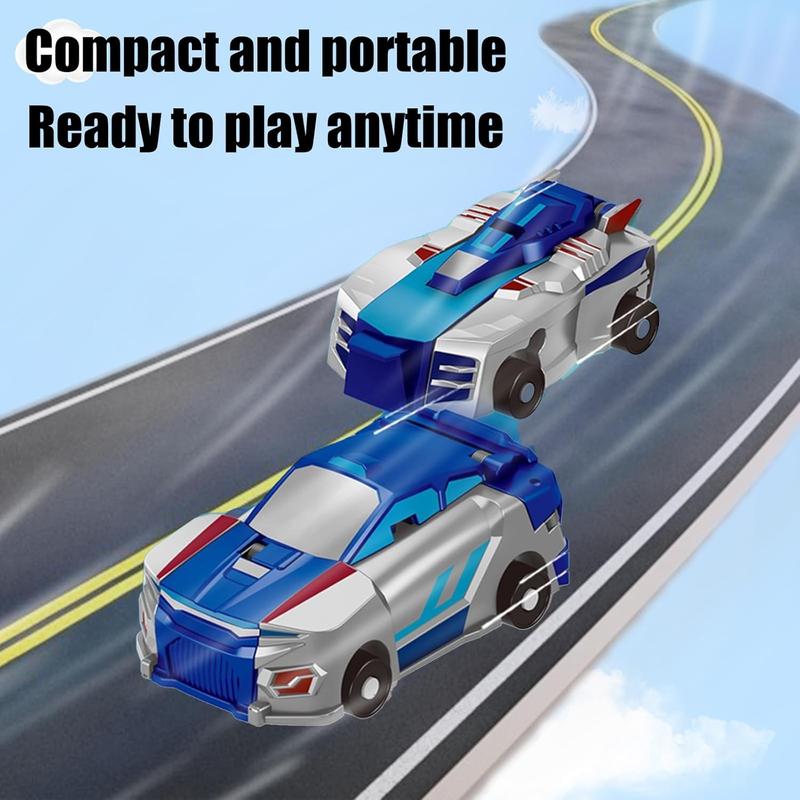 Transforming Dinosaur Toys, 2 in 1 Magnetic Cars Collision Transform into Dino Toys, for Boys Girls Toy Age 2-12, Christmas Birthday Gift(Blue Dragon)