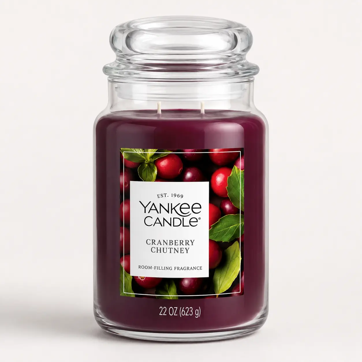 Yankee Candle Cranberry Chutney Large 22 OZ Jar Candle Jar Decor Fragrance Scented Set Perfume Aroma Decoration