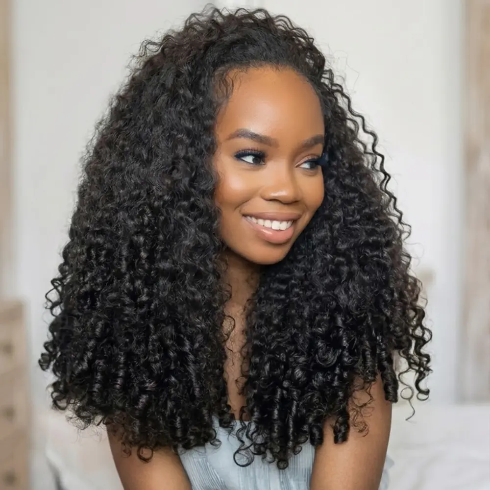 Bling Hair 13x6 Burmese Curly Lace Frontal Human Hair Wigs 180 Density Raw Burmese Curly Hair Curly Wigs for Women Brazilian Deep Wave Curly Human Hair Wigs For Women tiktokshopspringglowup
