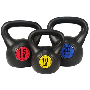 BalanceFrom Wide Grip Kettlebell Exercise Fitness Weight Set, 3-Pieces: 10lb, 15lb and 20lb Kettlebells