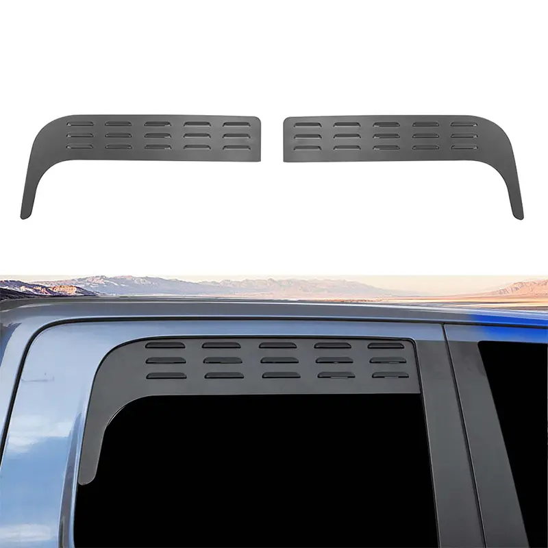 Rear Window Glass Louver Air Vent Blind Shutter Panel, High-Quality Aluminum Alloy, Laser Cut, UV & Scratch-Resistant for Dodge RAM 2009-2017 4-Door Car Exterior Chrome Trim Accessories (Unique Look Design)