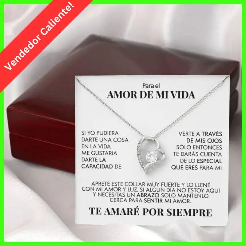 ^PARA EL AMOR DE MI VIDA / A Unique Gift - Spanish Message Card - Jewelry Message Necklace