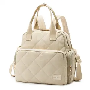 Large Diaper Backpack with Changing Pad, Travel Diapers Bag for Mom Quilted Mommy Daipering, Hospital Bag for Women Labor Delivery Maternity Tote