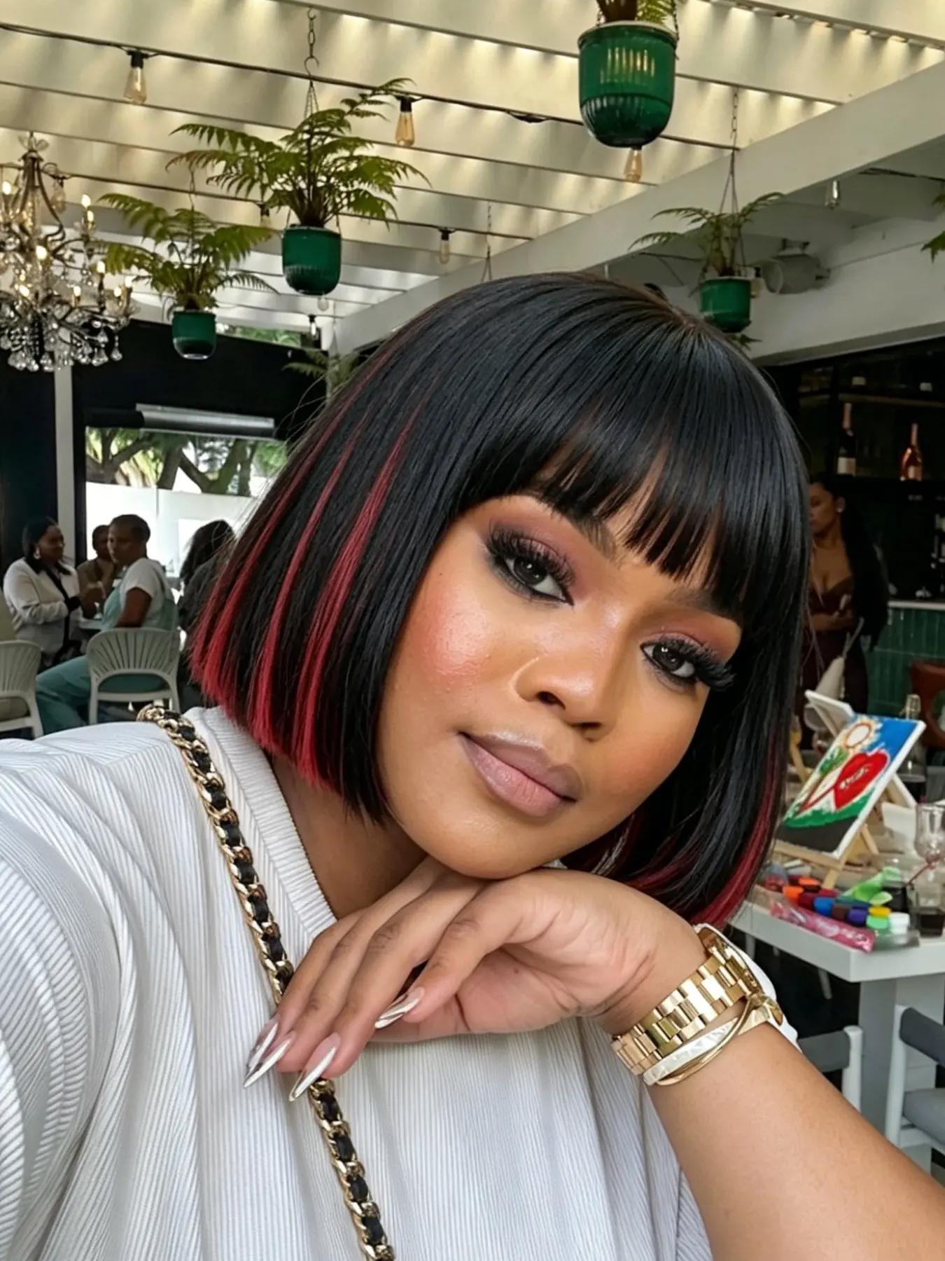 Human Hair Short Straight Bob Wig with Fringe, Authentic Natural Finish, Easy Everyday Styling, Airy Ventilated Adjustable Wig Cap, Snug All Day Fit, Well Crafted Machine Made Construction, Practical Wig for Women Casual Outings and Social Gatherings