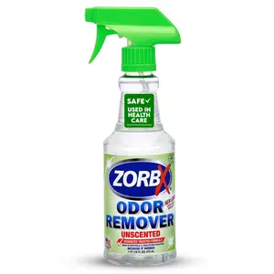 ZORBX Unscented Odor Eliminator for Strong Odor 16 Fl Oz - Used in Hospitals & Healthcare Facilities - Advanced Trusted Formula, Fast-Acting Odor Remover Spray for Dog, Cat, House & Carpet