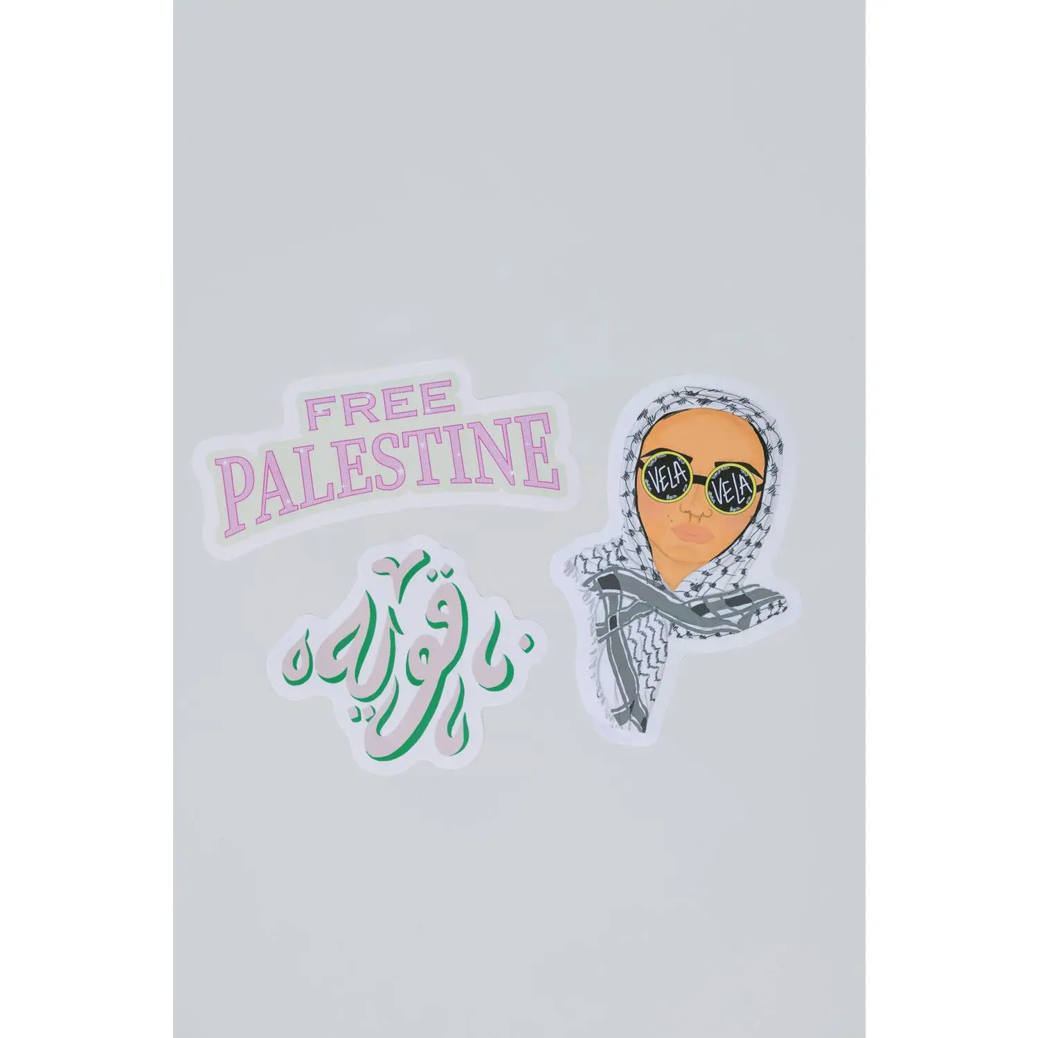 VELA Empowerment Theme Vinyl Stickers Pack - Kuffiyeh, Qawiyah Designs, Statement-Making Decal Stickers for DIY Scrapbooking Projects to Spread Strength Message