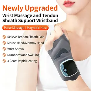 Cordless Hand & Wrist Massager with Heat - Rechargeable 3 Temperature Levels 5 Modes 9 Levels with Heating, Portable Wireless Adjustable Hand Massager for Carpal Tunnel, Joint and Tendon Sheath, Gift for Men Women, Relaxation