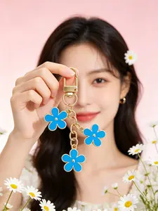 1 Piece Five-Petal Flower Bag Charm, Girl's Heartfelt Fresh Style, Hardware, Durable Anti-Loss, Campus Daily Accessory