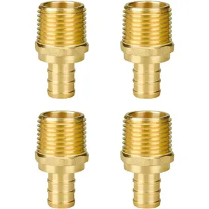 4-Pack 1/2" PEX Male Adapter, No Lead Brass, UPC Certified