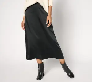 Me by Jennie Garth Regular Brookline Satin Midi Skirt