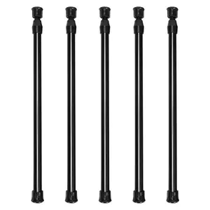 5 Pack Cupboard Bars Tensions Rod Spring Curtain Rod for DIY Projects, Extendable Width, 11.81 to 20 Inches (Black)