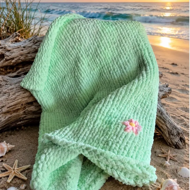 Chunky chenille throw blanket
