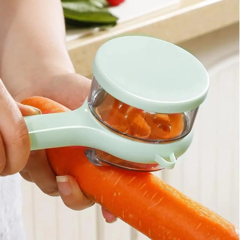 Peeling Knife with Storage Box, Upgrade Vegetable Peeler with Storage Bucket, Ergonomic Non-Slip Handle Stainless Steel Swivel Vegetable Peeler for Fruit Carrot Veggie Potatoes Peeler