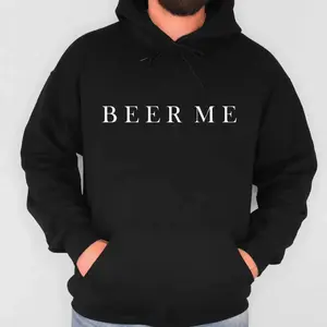 ToolHeaven Minimalist Beer Drinking Hoodies , Beer Me Unisex Cotton Classic For Womenswear and Menswear Long Sleeve Soft
