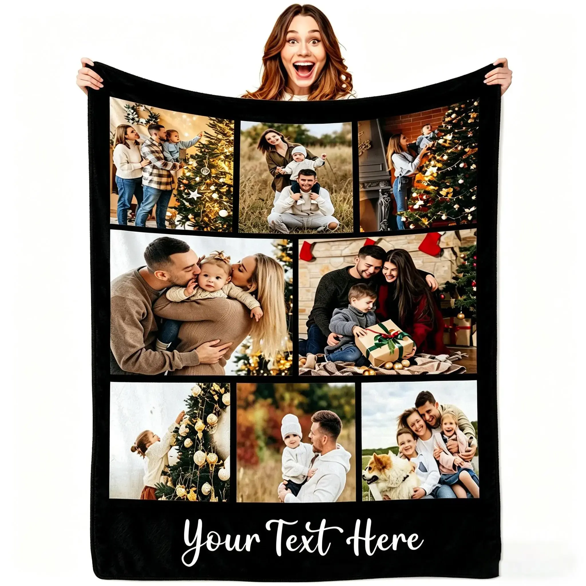 Comfycove blanket Click “Shop Chat”, Send photos in the chat window, Mother's Day Gift, Custom Photo Family Blankets, These Personalized Photo Family Blankets are Made of Flannel, Perfect for Mother's Day, Valentine's Day, Unique Memory Gift for Men