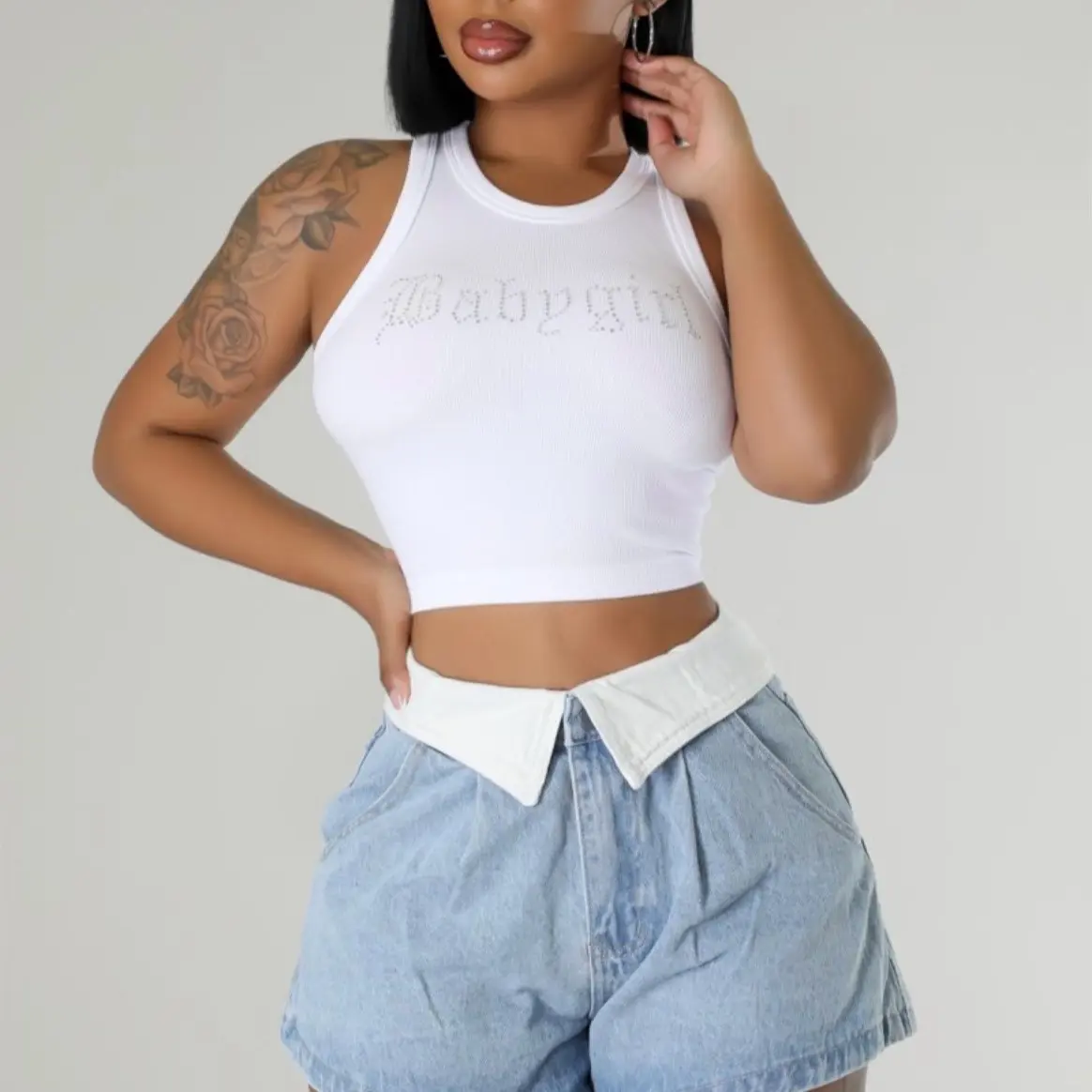 Double Down Shorts with Elastic Waistband