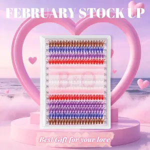 6 Color Mixed Lash Clusters B&Qaugen DIY Eyelash Extensions,280 pcs party Lashes 14-16mm mix Natural Eyelash Clusters Wispy Individual Lashes at Home Vacation Lash Game Changer Christmas Gift