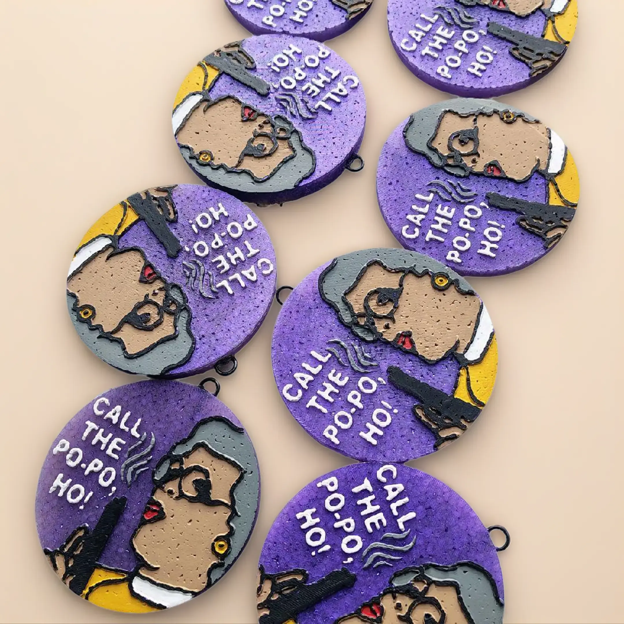 Handmade Craft Aroma Beads Car Fragrance Freshener - Funny Old Lady "Call The PoPo" Playful Design, 10-in String Car Accessories, Home Fragrance Supply for Auto Use, Accessories For Car