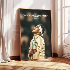 Neymar "1% Chance, 99% Faith" Poster Print,WITHOUT FRAME