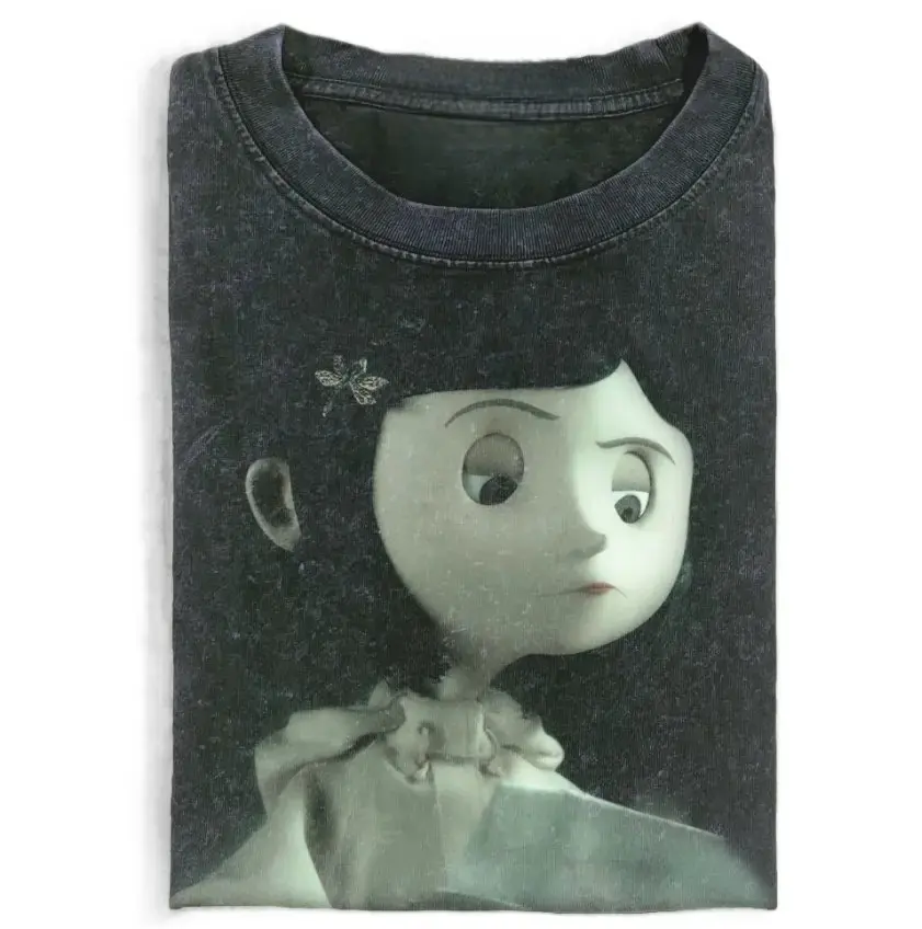 Coralineee T-Shirt - Unique Graphic Tee Inspired by the Beloved Animated Film, Casual  Cotton Shirt